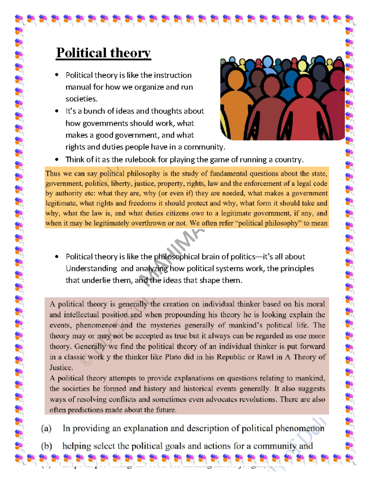 Political Theory Unit 1: Key Concepts and Insights - Studocu
