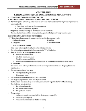AIS Chapter 1 Assignments - AIS Chapter 1, Assignments 1. Describe how ...