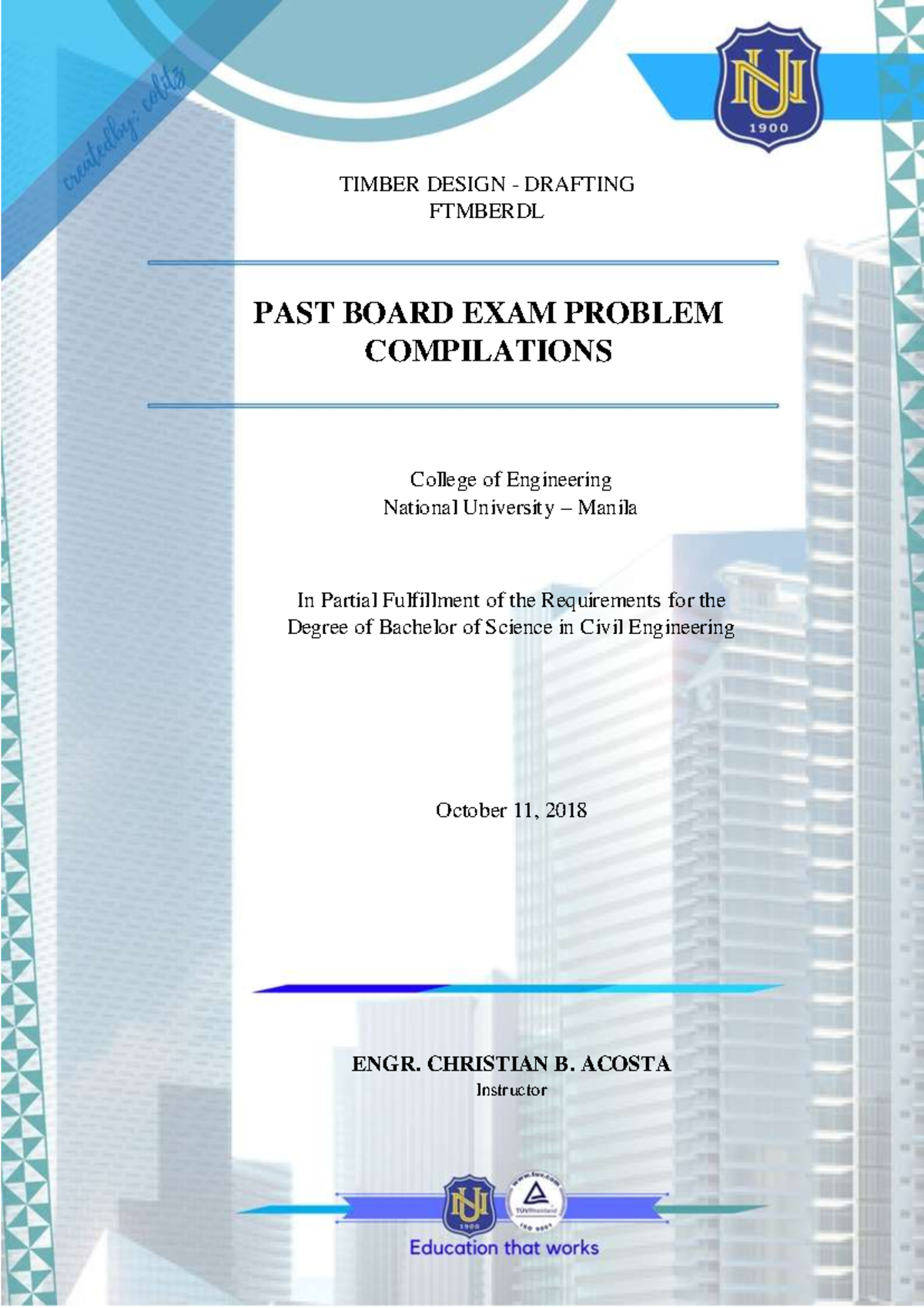 PAST Board Exam Compilation for FTMBRDL - Timber Design Issues - Studocu