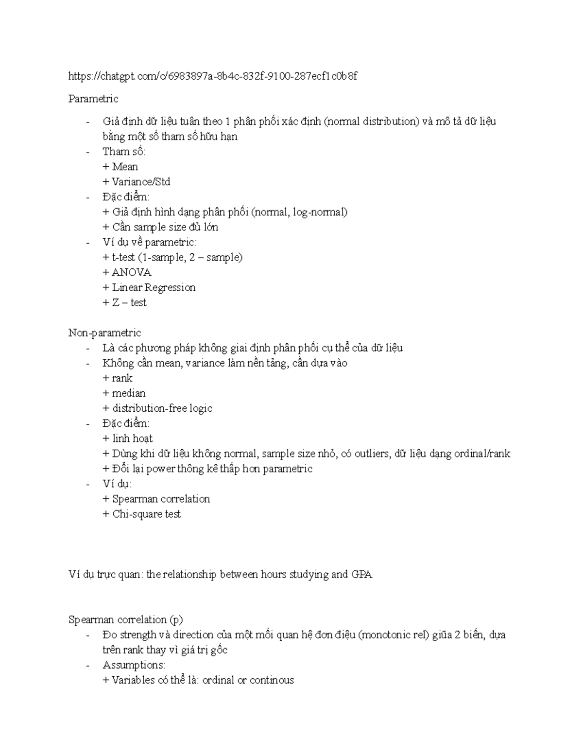 Parametric vs Non-parametric Methods in Statistics - 4Feb Notes - Studocu