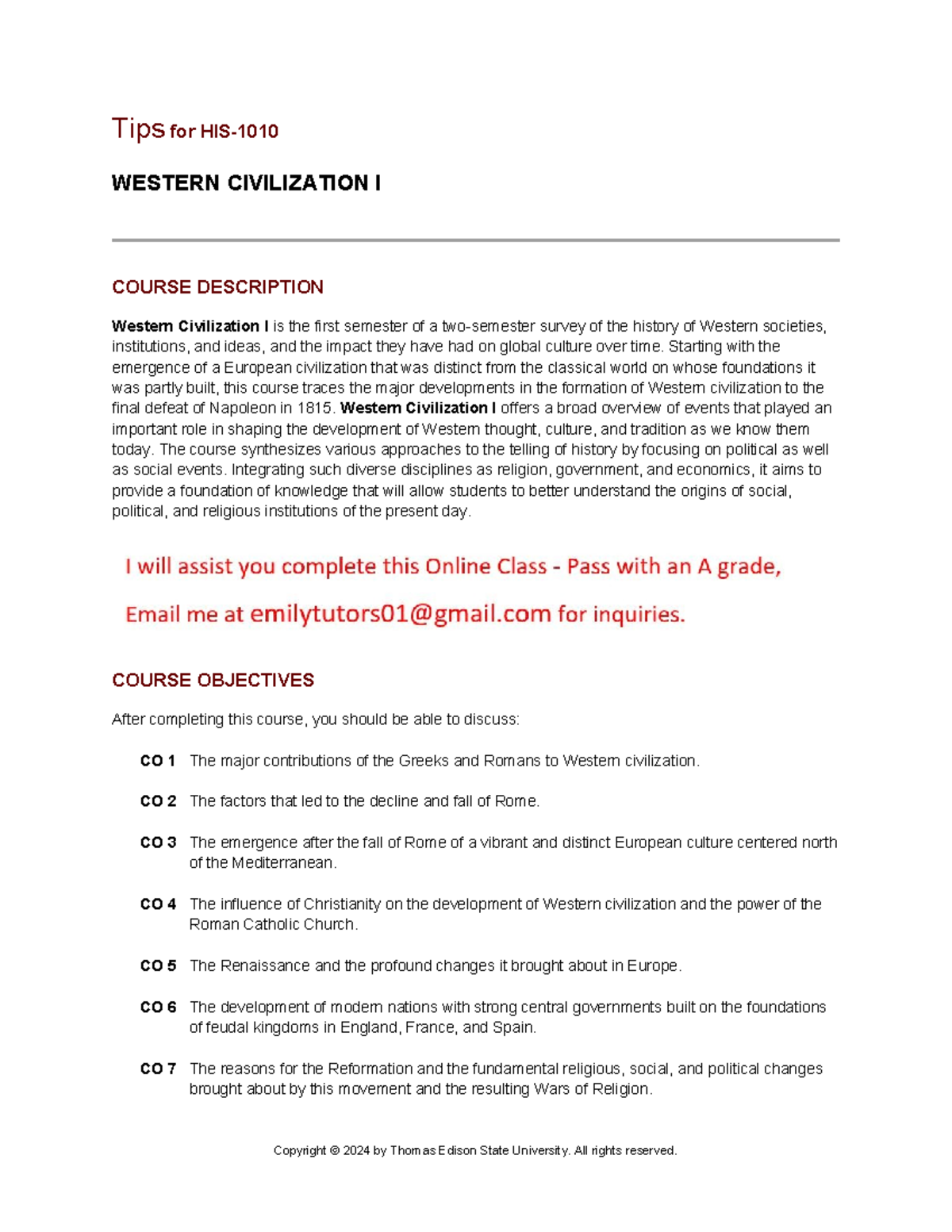 HIS 1010 Final Exam Study Guide: Western Civilization I - Studocu