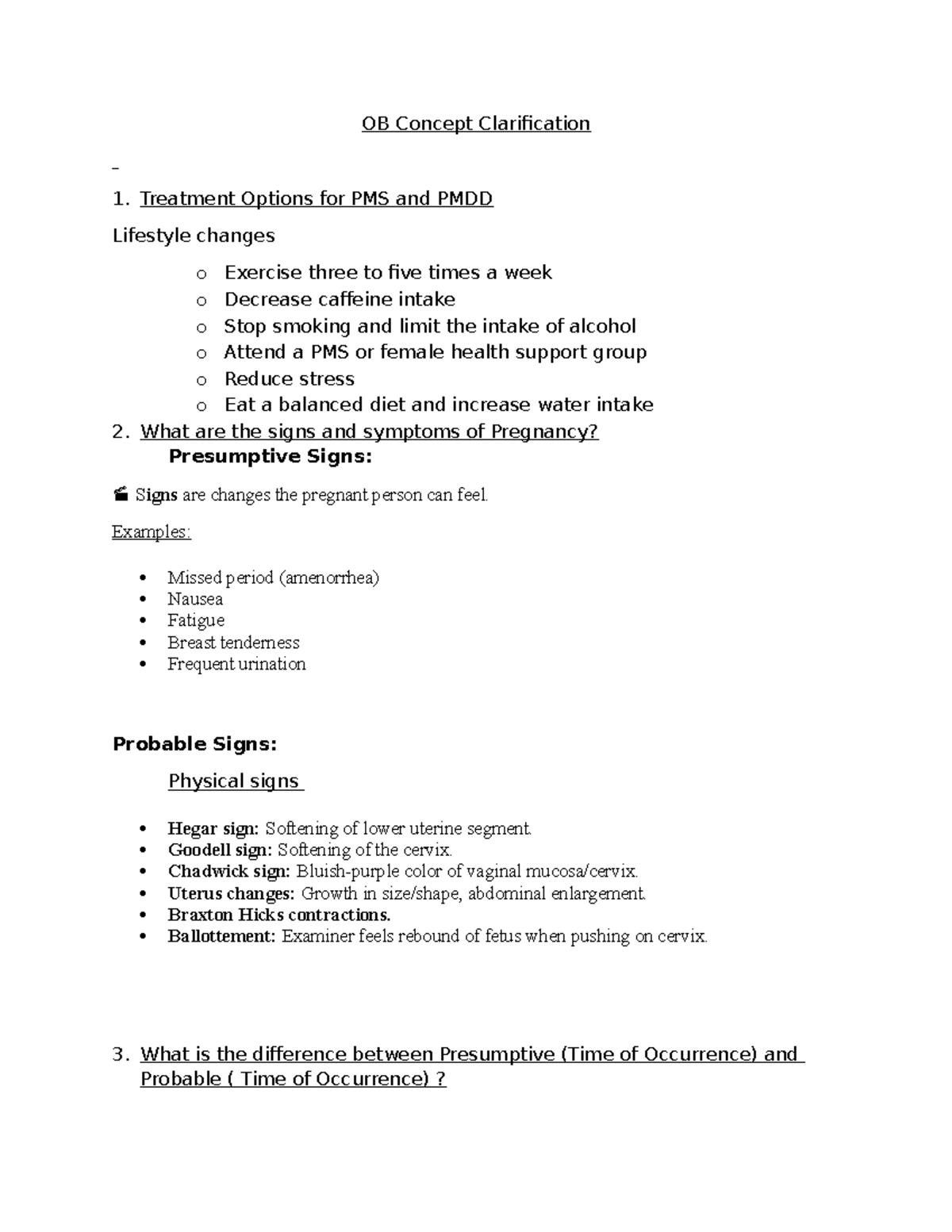OB Concept Clarification: Treatment Options & Key Pregnancy Insights ...