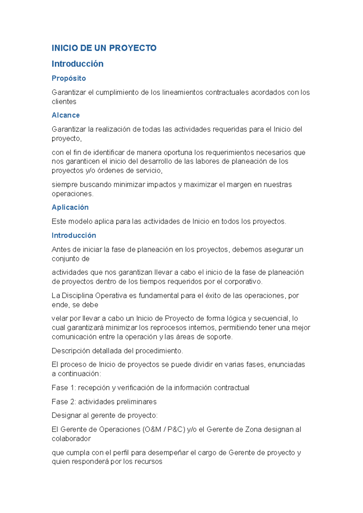 Instrucciones para la Gestión de Proyectos: Inicio y Planificación ...