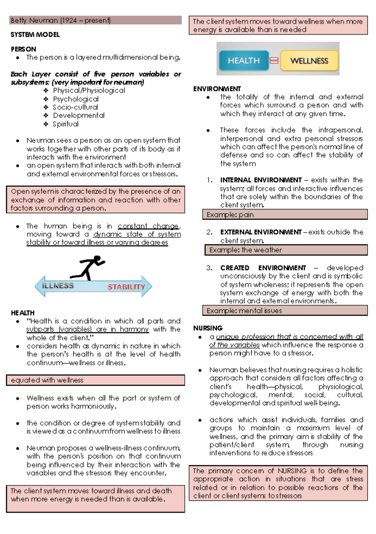 TFN 4 MID - Health Assessment: Revisiting Neuman's System Model - Studocu