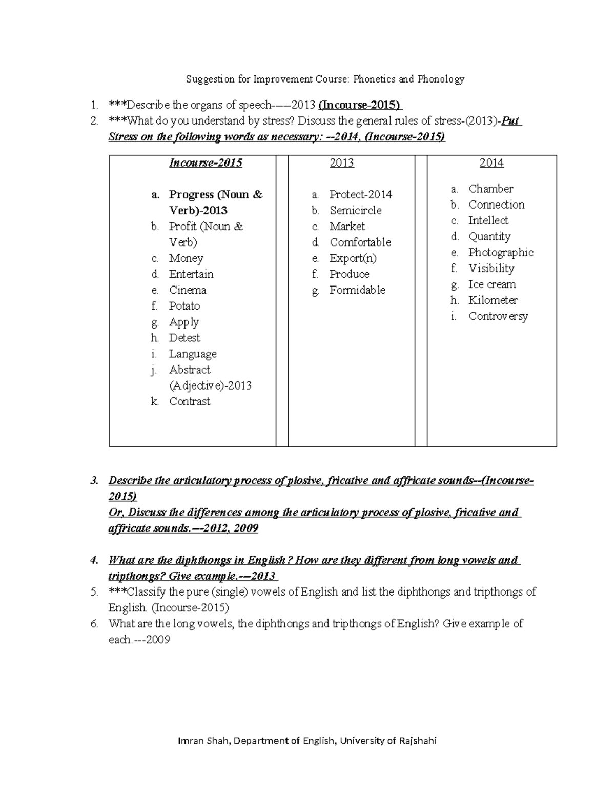 Phonetics and Phonology 1: Suggestions for Improvement and Key Concepts ...