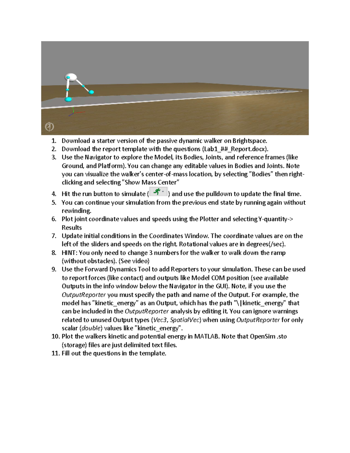 Lab1 Part A: Exploring Limit Cycle Walker Dynamics - Studeersnel