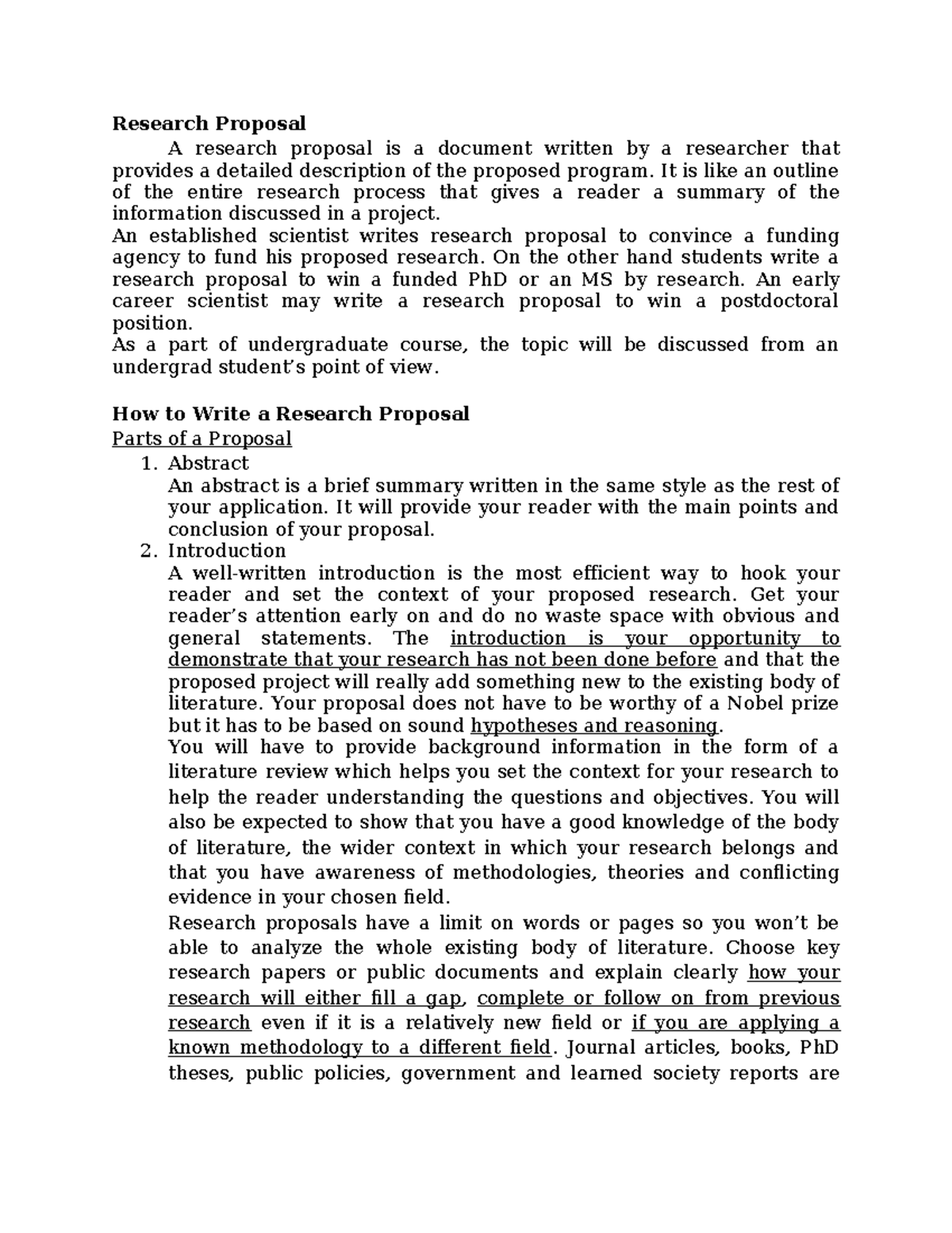 Research Proposal Guide for Undergrad Students - Studocu