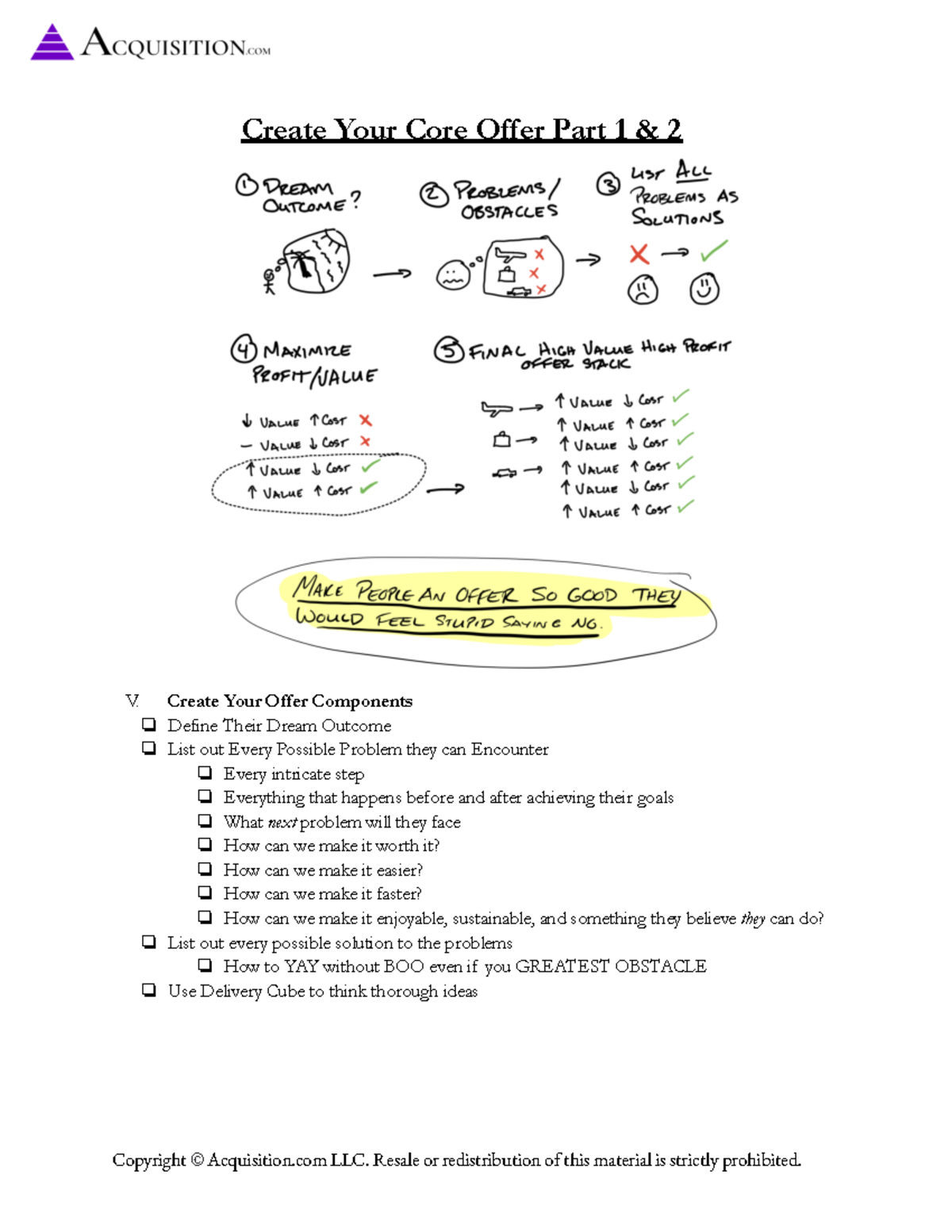 Offer Creation Checklist: Components and Delivery Cube Analysis ...