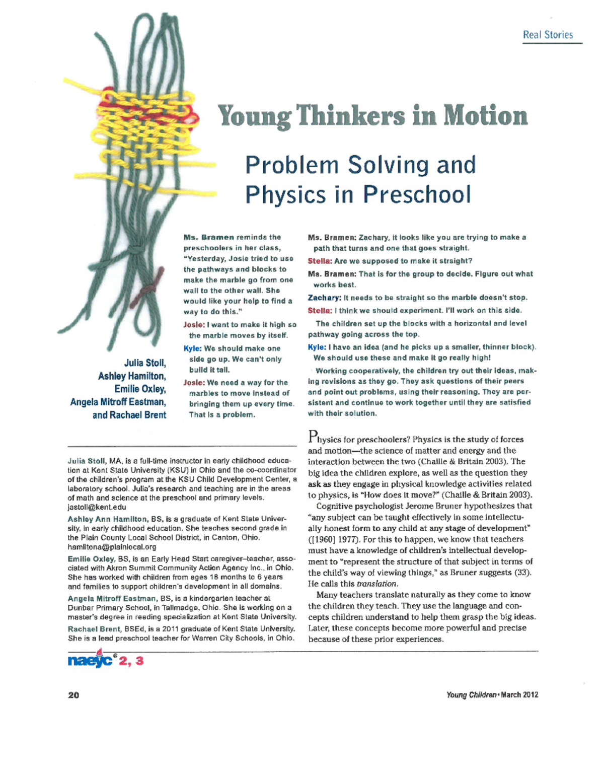 Exploring Physics Concepts in Preschool: Problem Solving Strategies ...