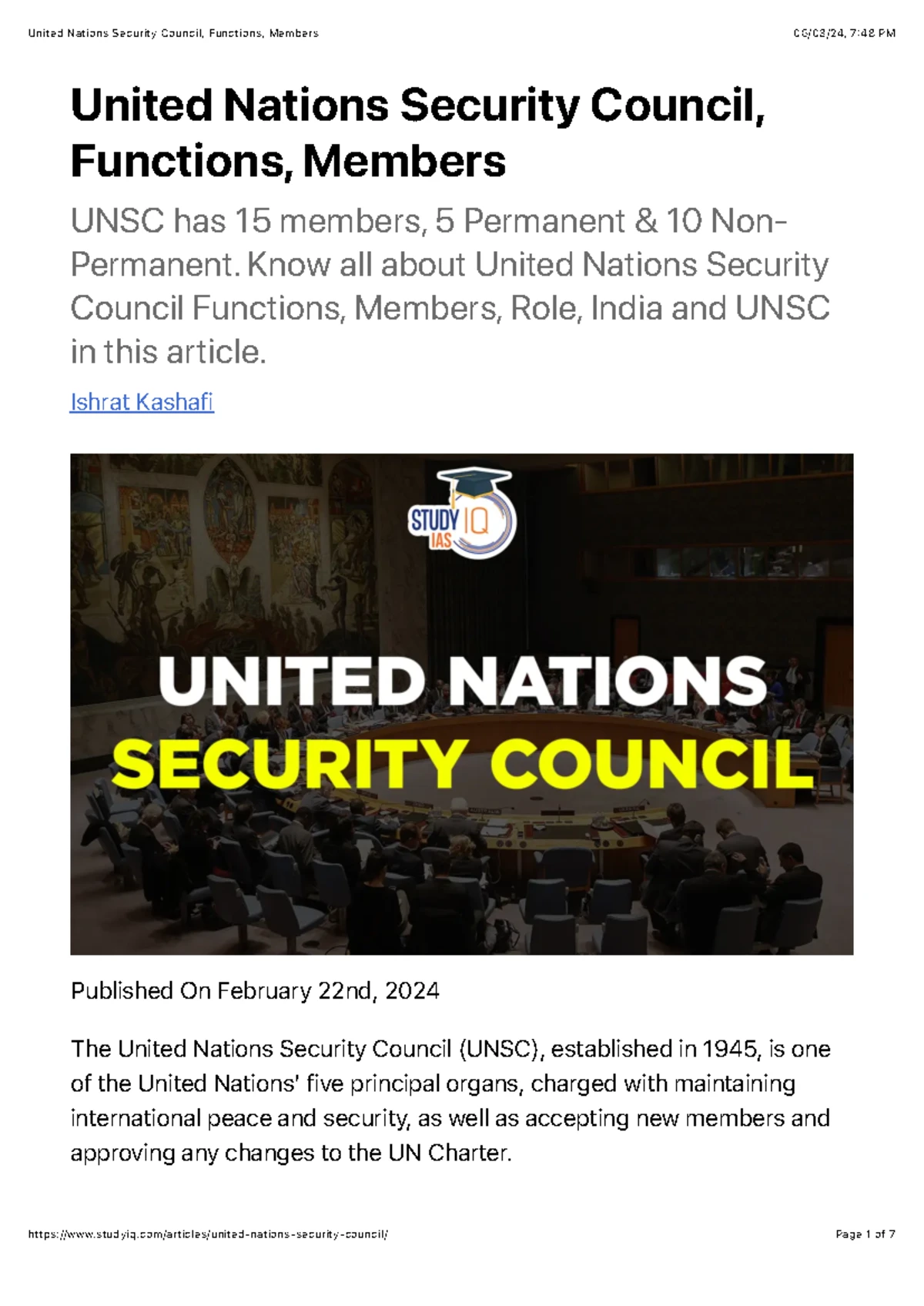 UNSC 3 - Reforms: Addressing Dysfunctionality and Representation Issues ...