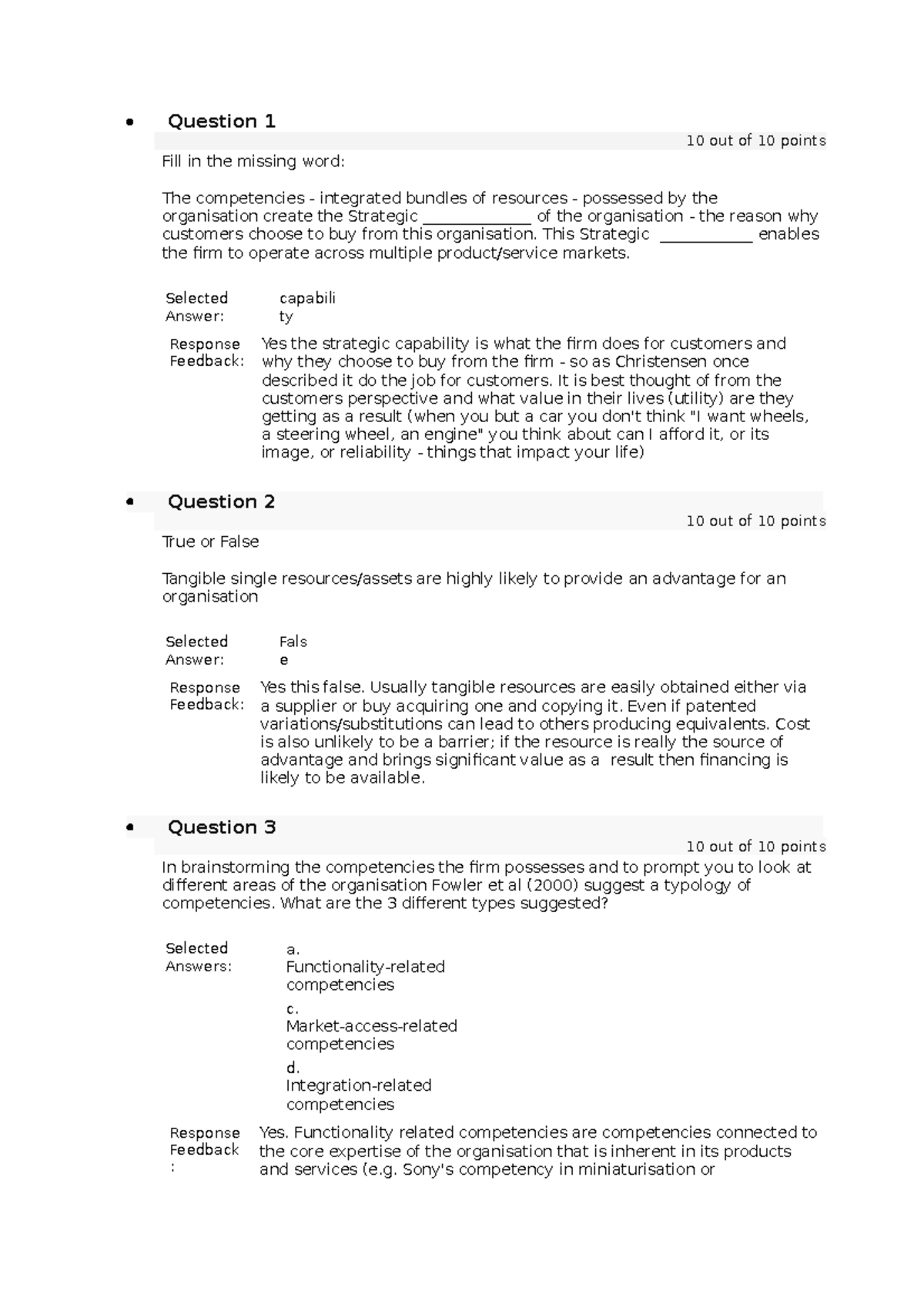 Strategic Management Online Test 5 - Key Concepts & Insights - Studocu