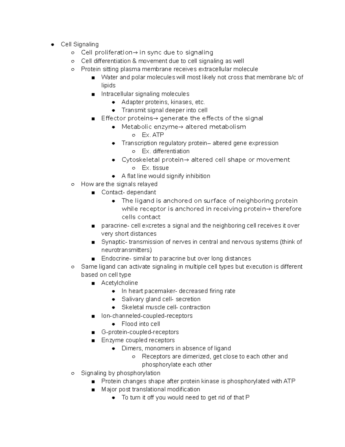 Bio 211 Week 1 Lecture 2: Overview of Cell Signaling Mechanisms - Studocu