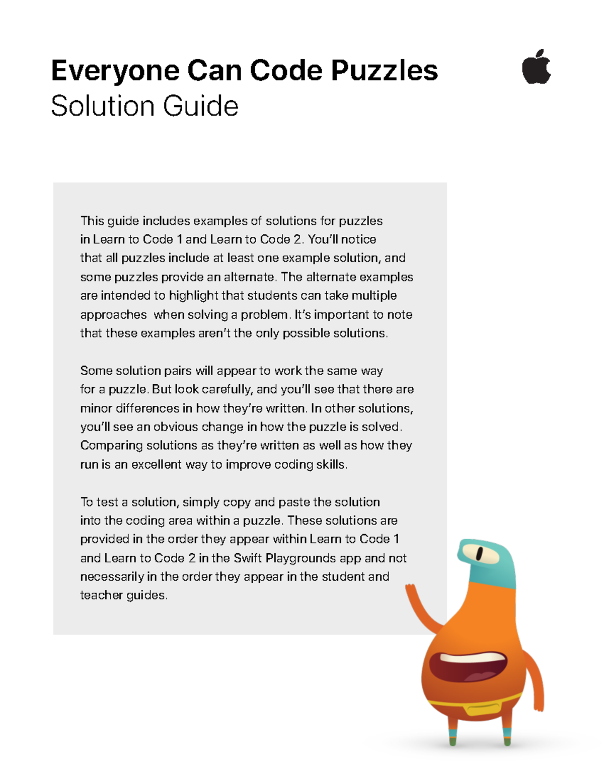 Solution Guide for Everyone Can Code Puzzles: Learn to Code 1 & 2 - Studocu