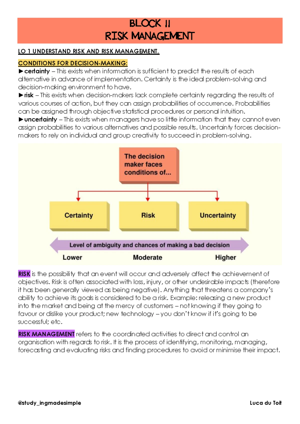 Block 11 Reading - From the cube to the rainbow double helix: a risk ...