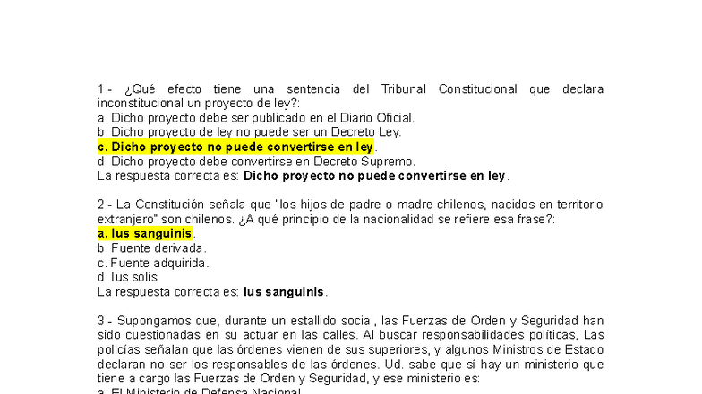 Guía Constitucional 3 - Cuestionario para Examen Final - Studocu