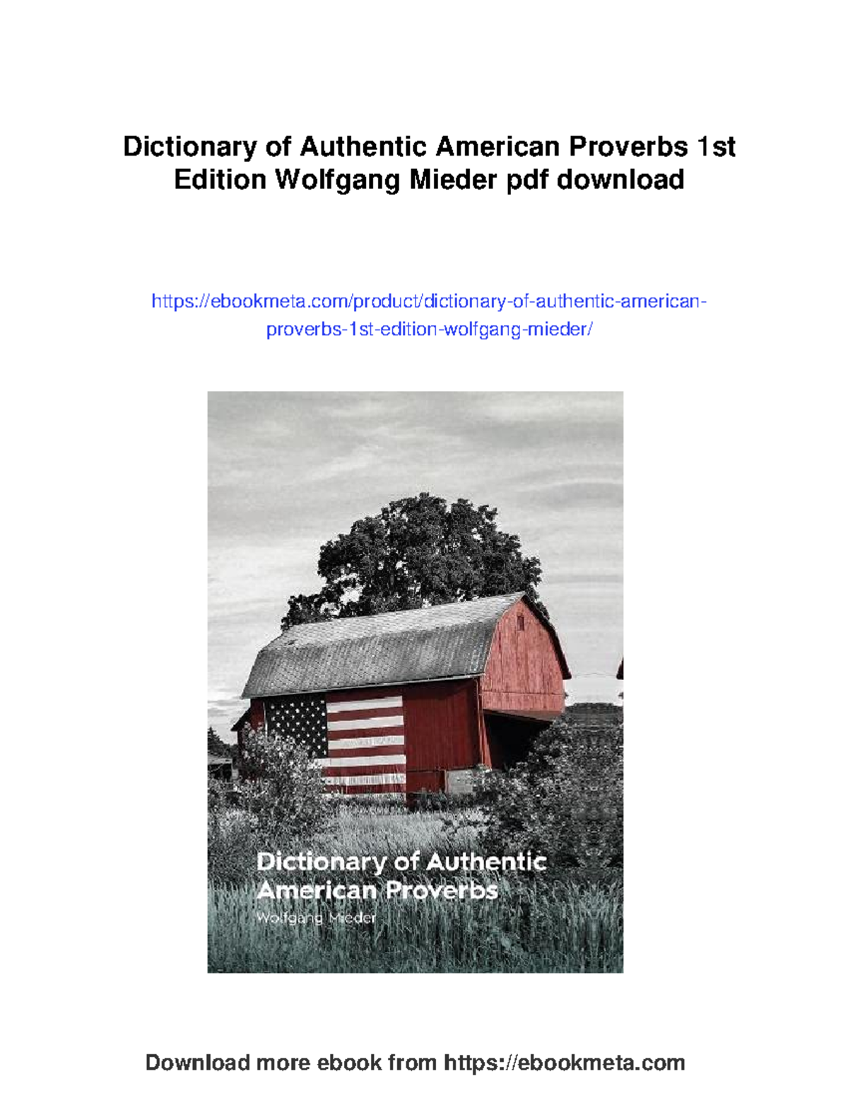 Dictionary of authentic American proverbs 1st edition by Wolfgang ...