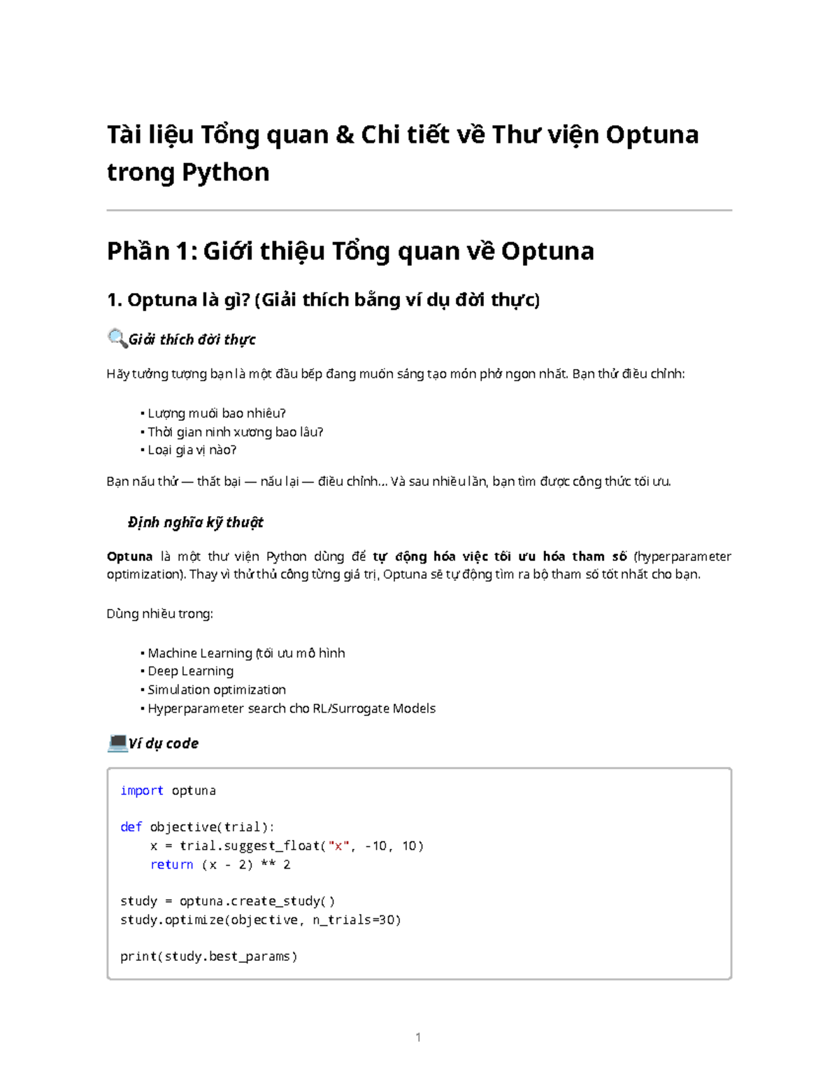 Tổng quan về Thư viện Optuna trong Python - Phần 1: Giới thiệu - Studocu