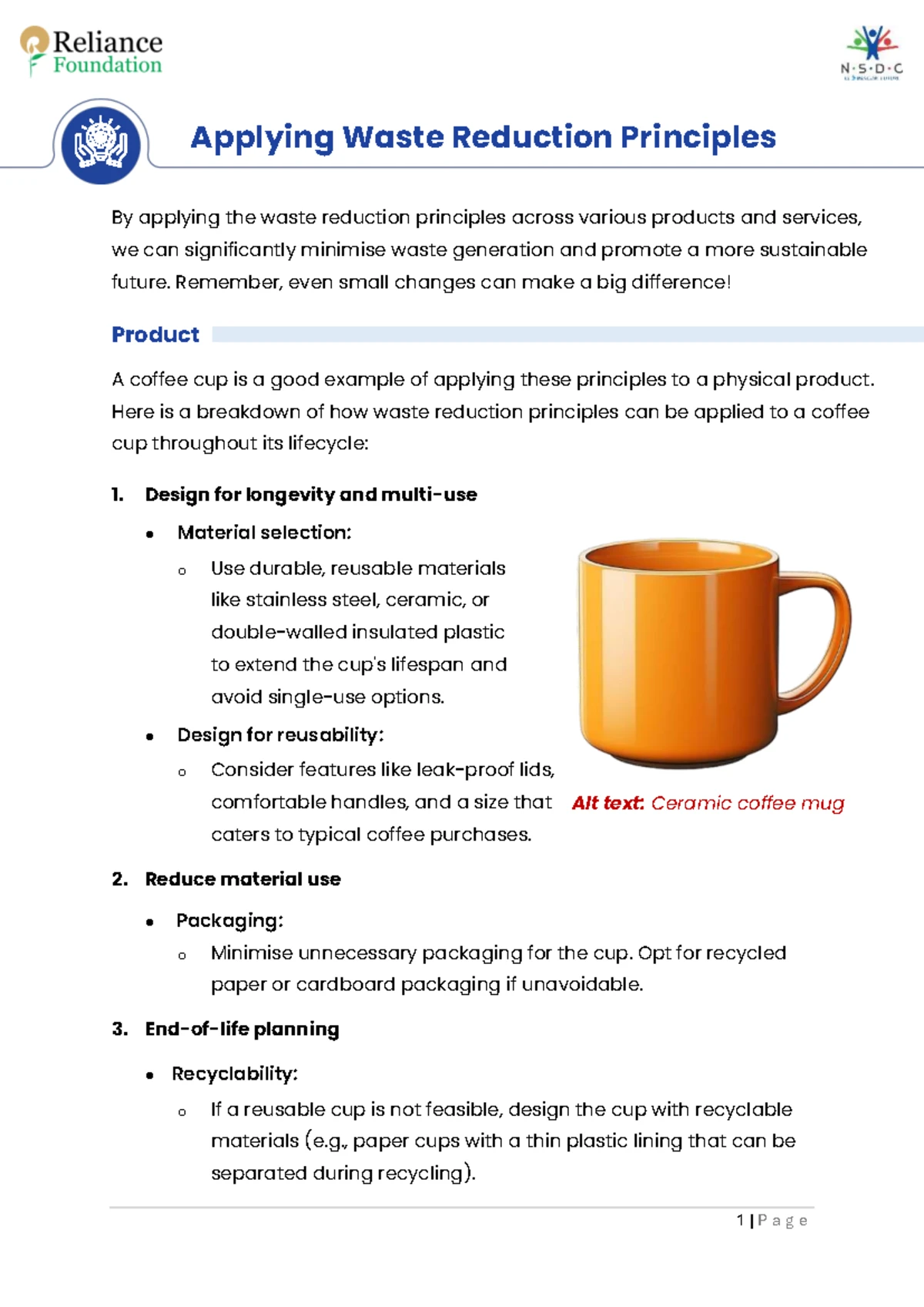 SUST 101: Key Principles for Waste Reduction in Product Life Cycles ...