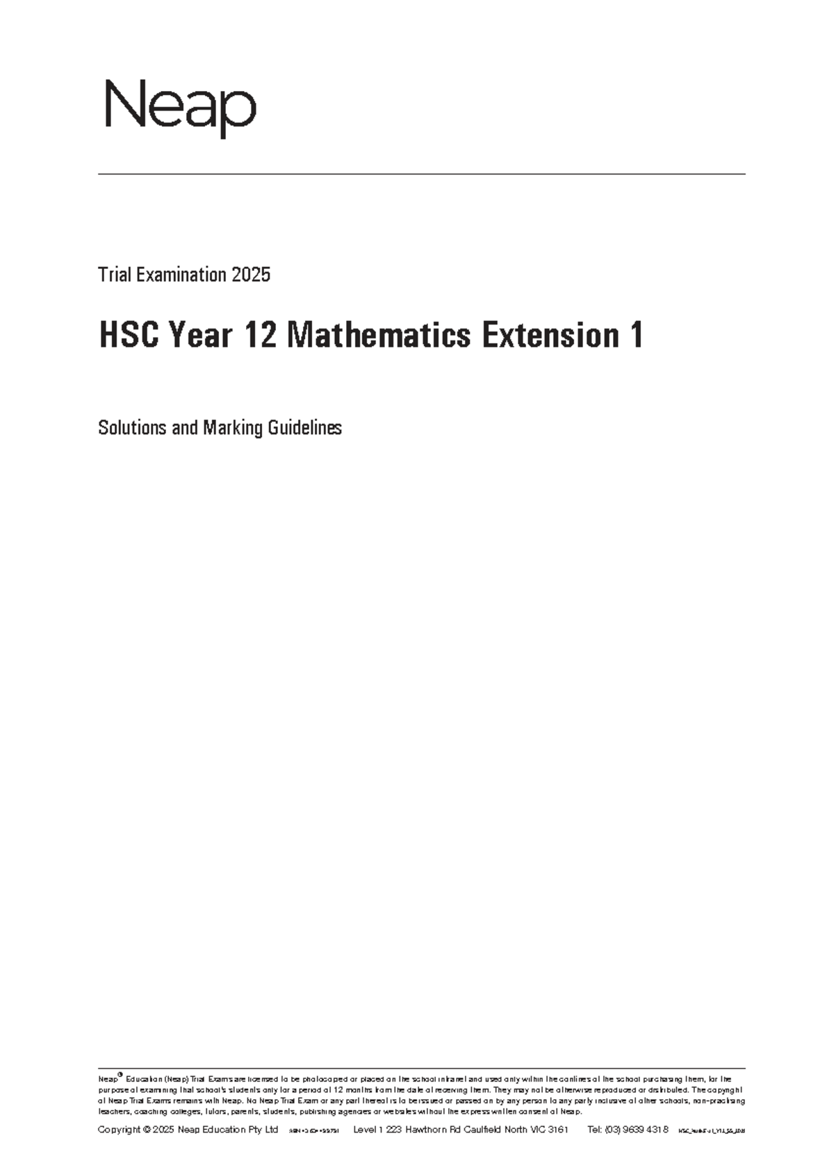 HSC_MathsExt1_Y12_SS_2025 Suggested Solutions Booklet for Trial Exam ...