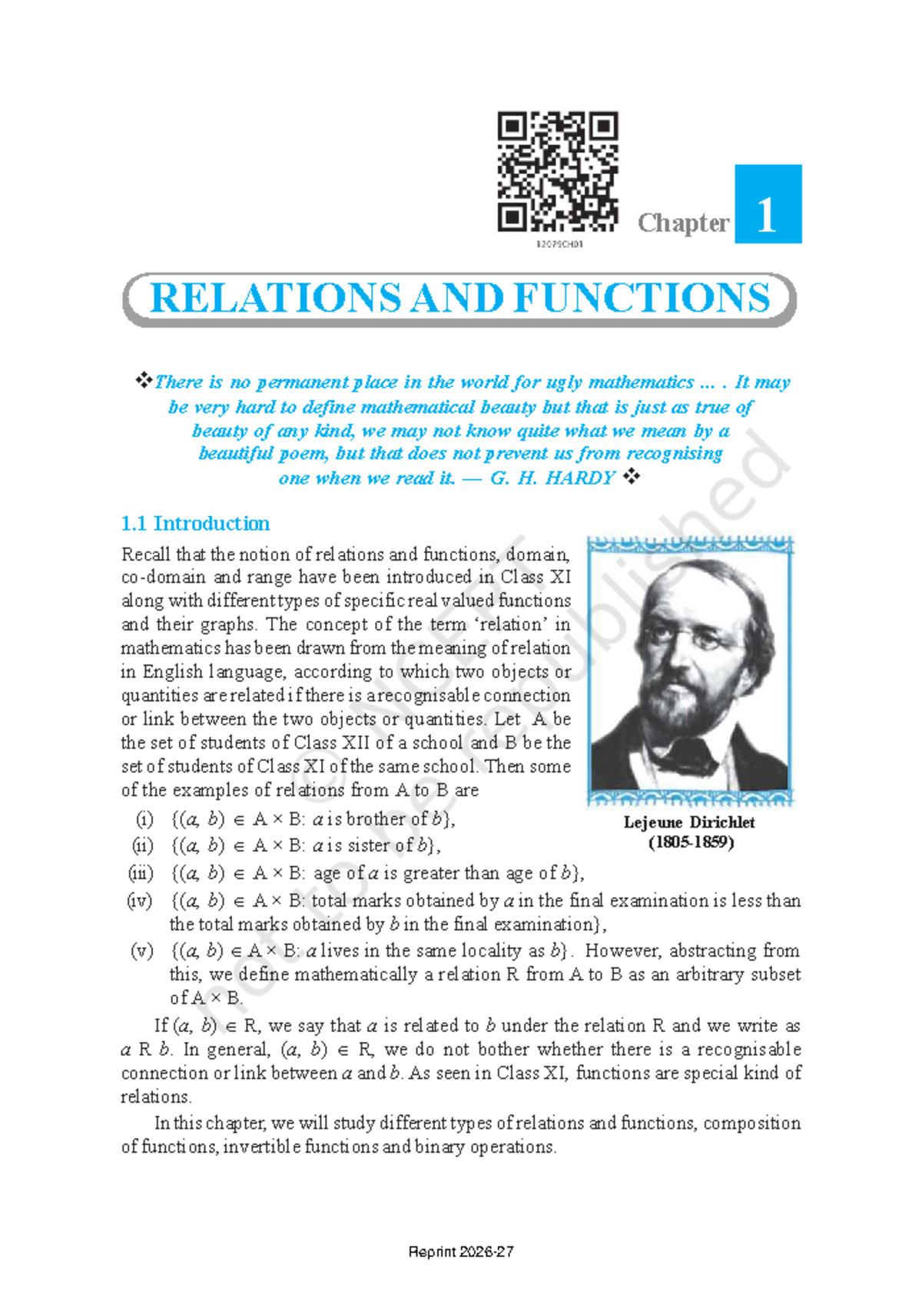 Lemh101 - Chapter 1: Relations and Functions Overview - Studocu