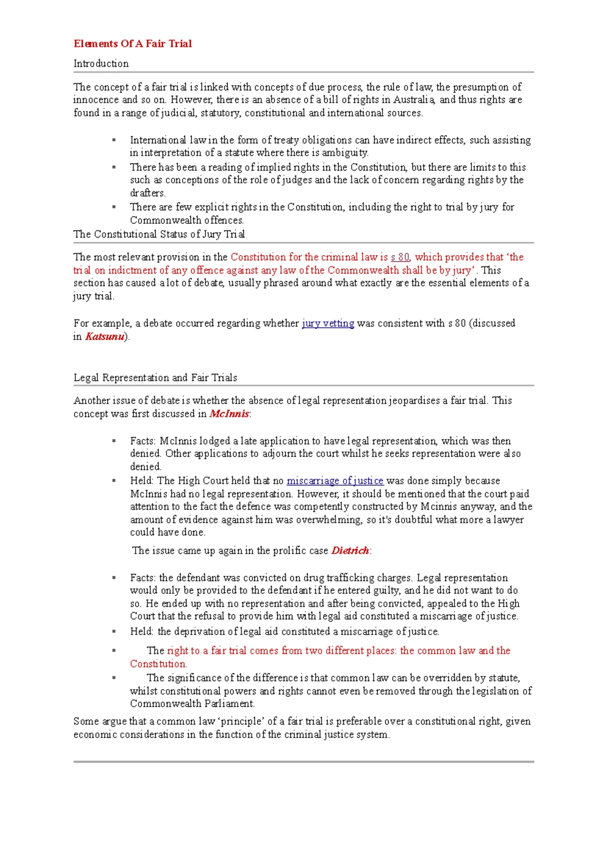 Elements Of A Fair Trial -11 - Elements Of A Fair Trial Introduction ...