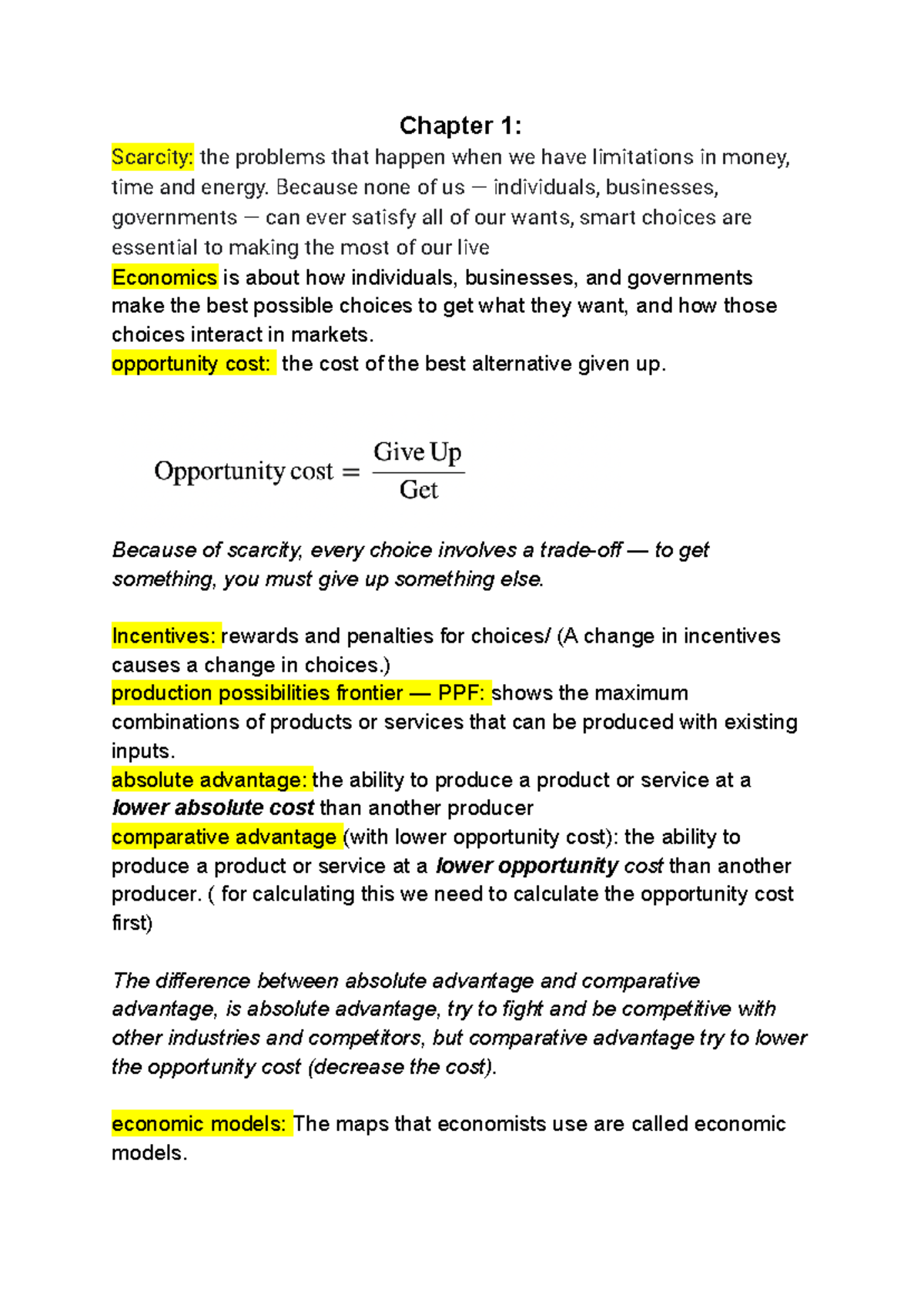 Econ 1000: Understanding Scarcity, Costs, and Market Dynamics in ...