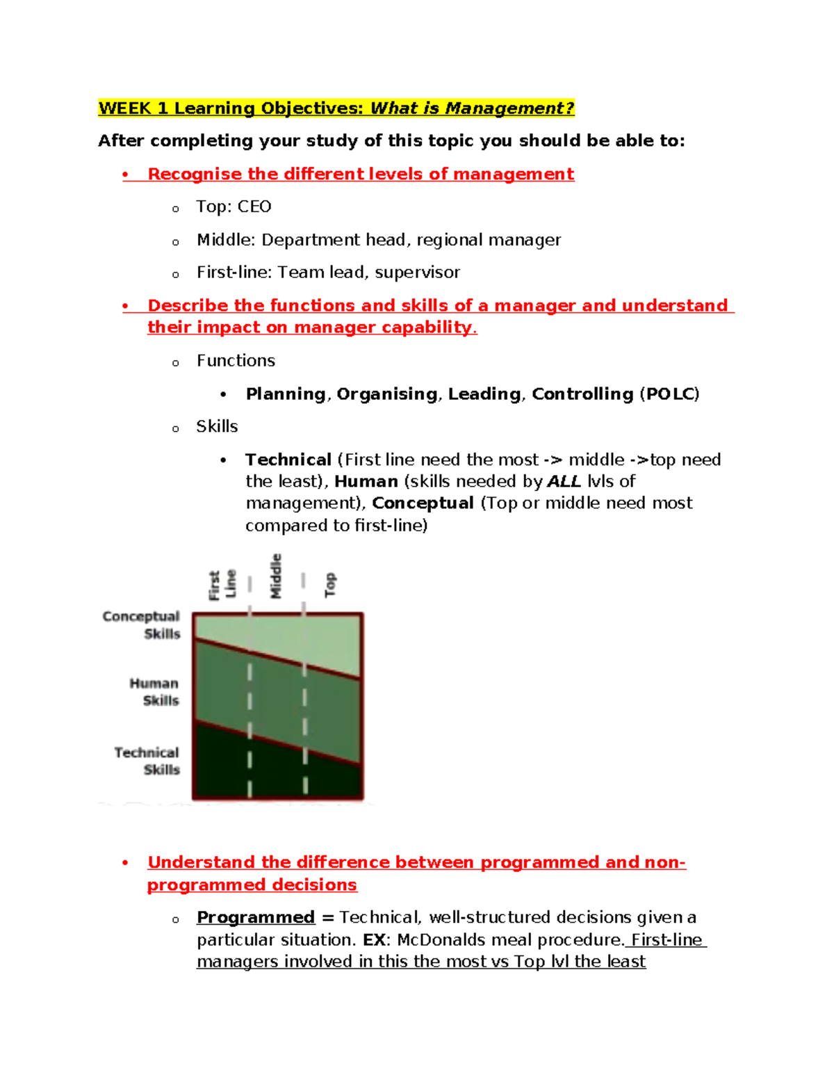 MGMT 100 Final Exam Study Guide: Key Concepts in Management - Studocu