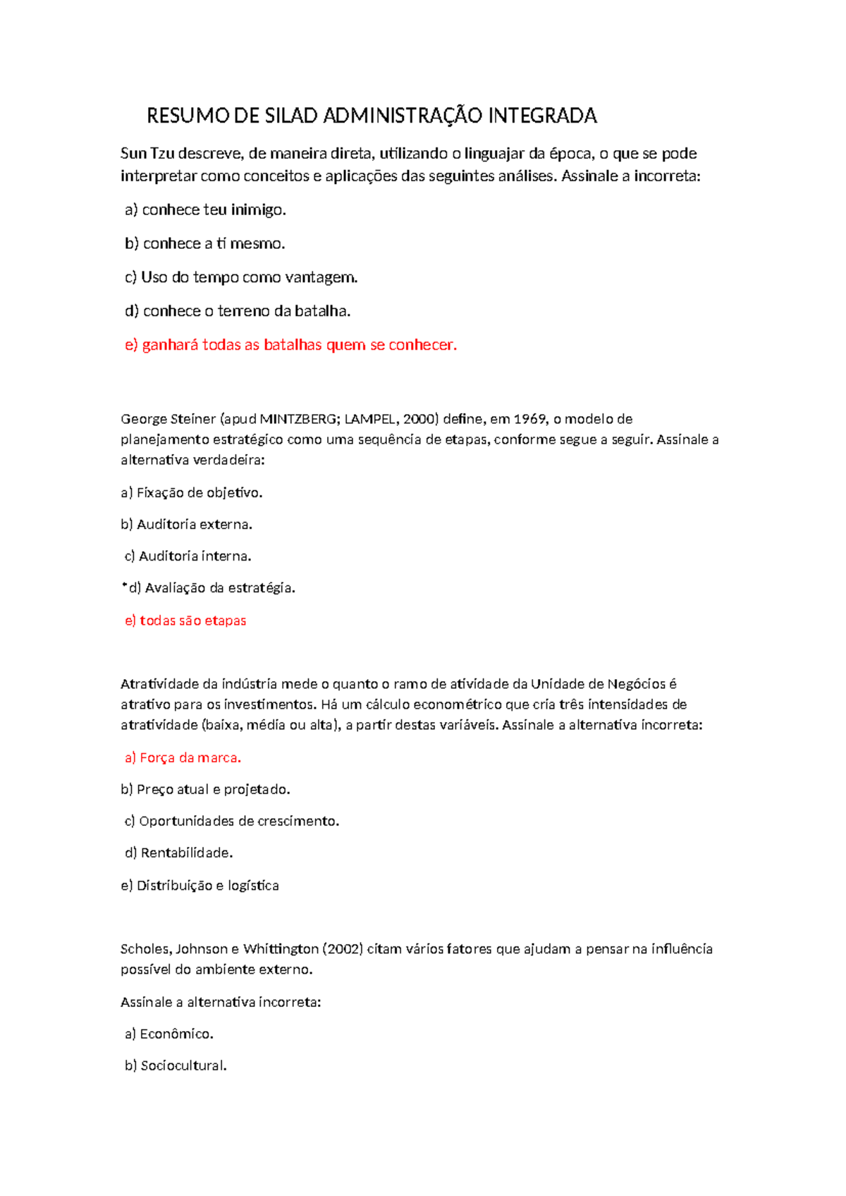 Resumo DE Silad Administração Integrada - RESUMO DE SILAD ADMINISTRAÇÃO ...