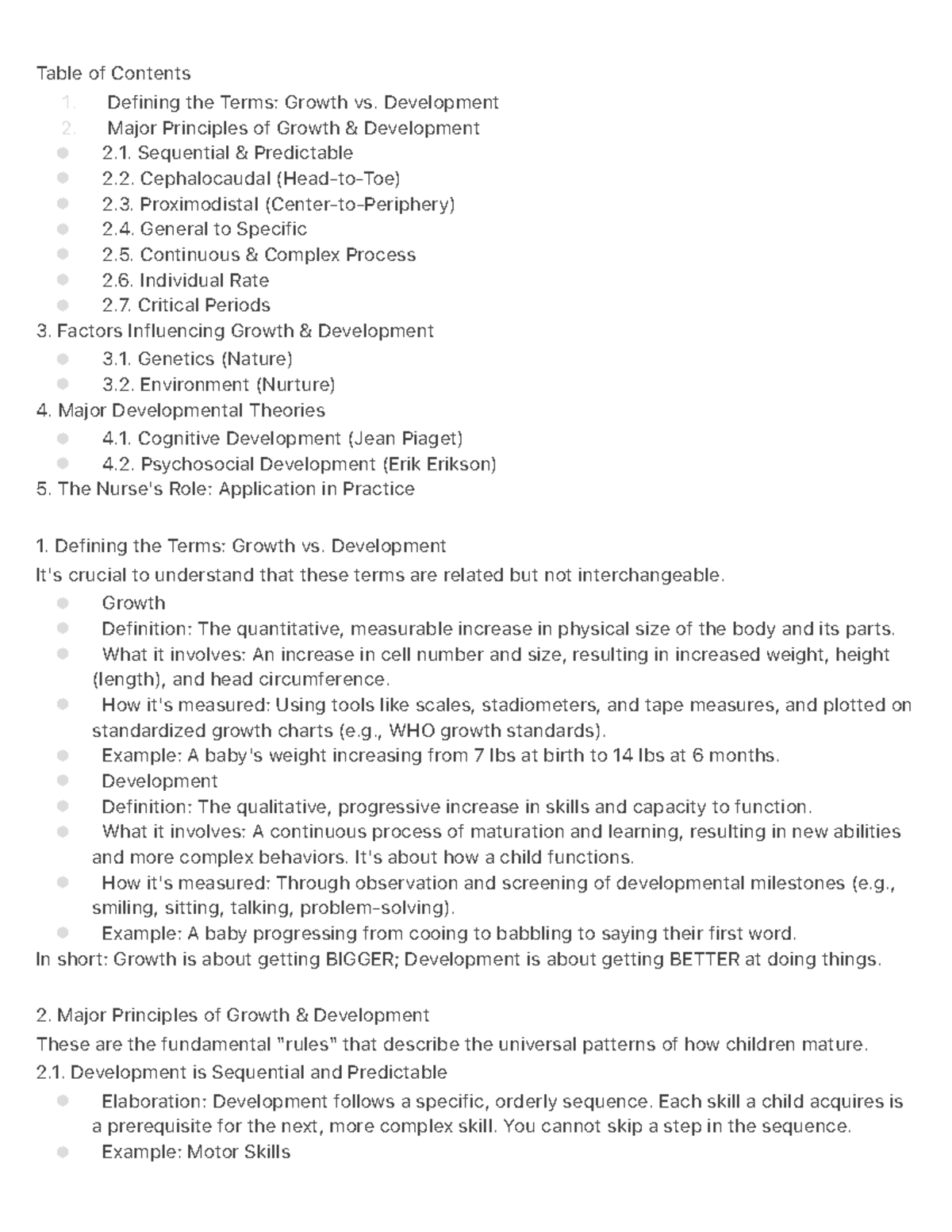 Principles of Growth and Development: Key Concepts and Theories - Studocu