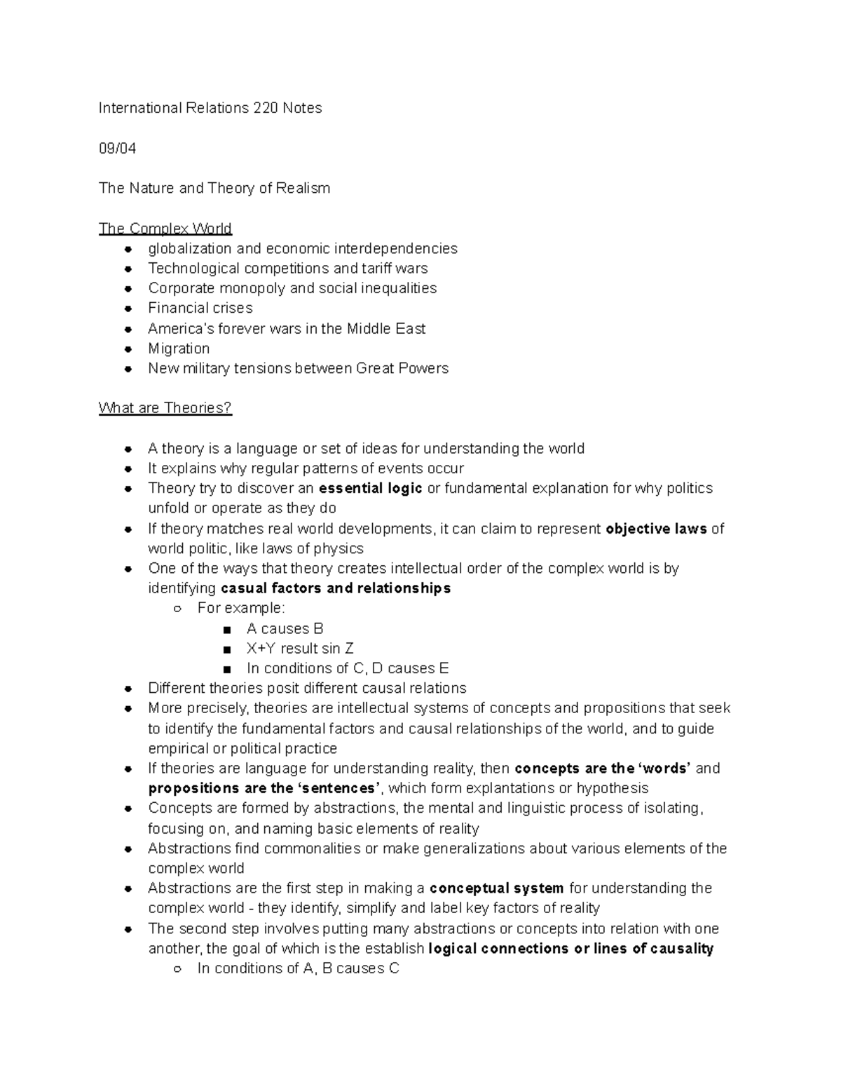 Final Exam Notes on Classical Marxism in International Relations (IR ...