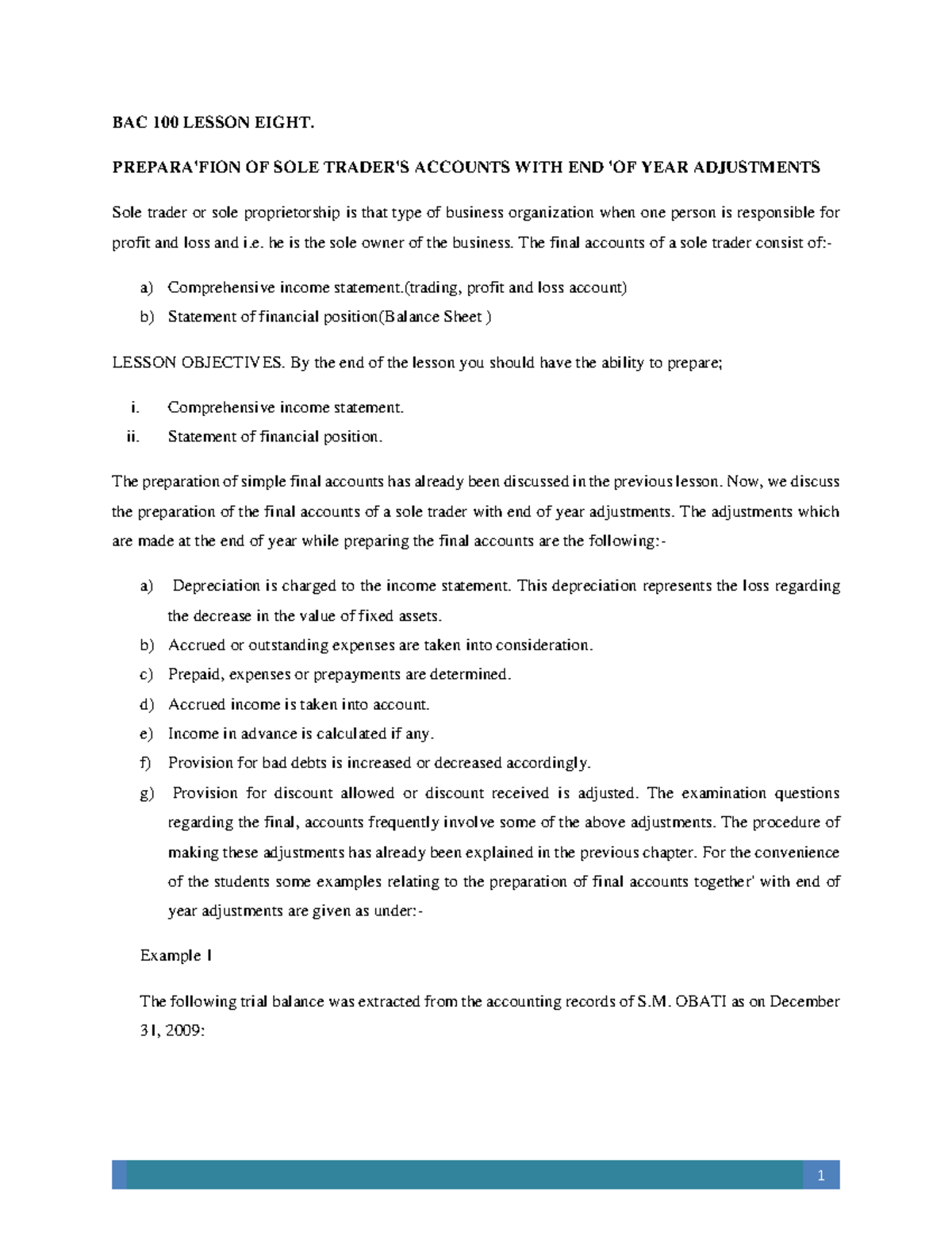 Bac 100 lesson eight - Best - BAC 100 LESSON EIGHT. PREPARA'FION OF ...