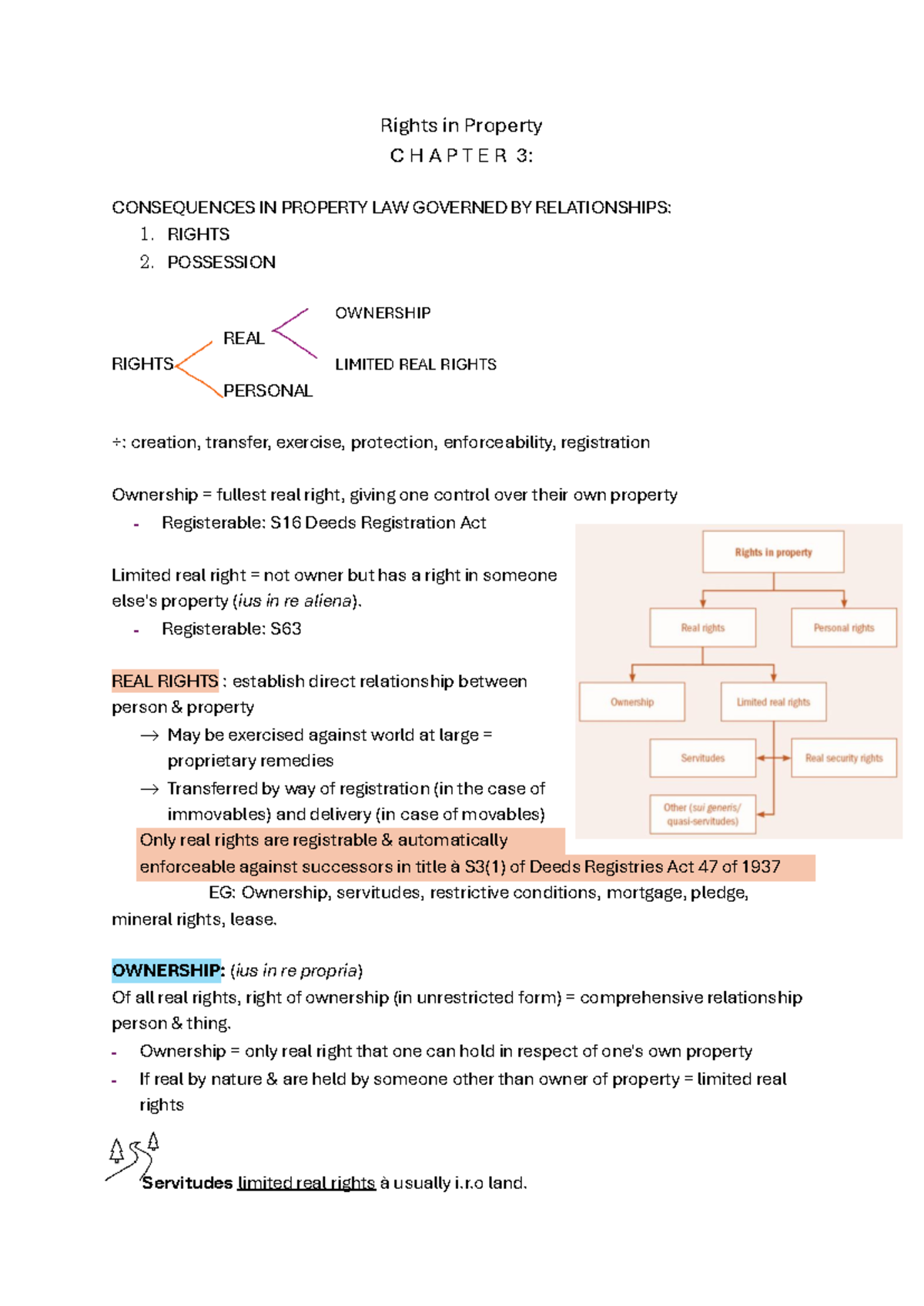Rights in Property LAW 3: Consequences of Real and Personal Rights ...