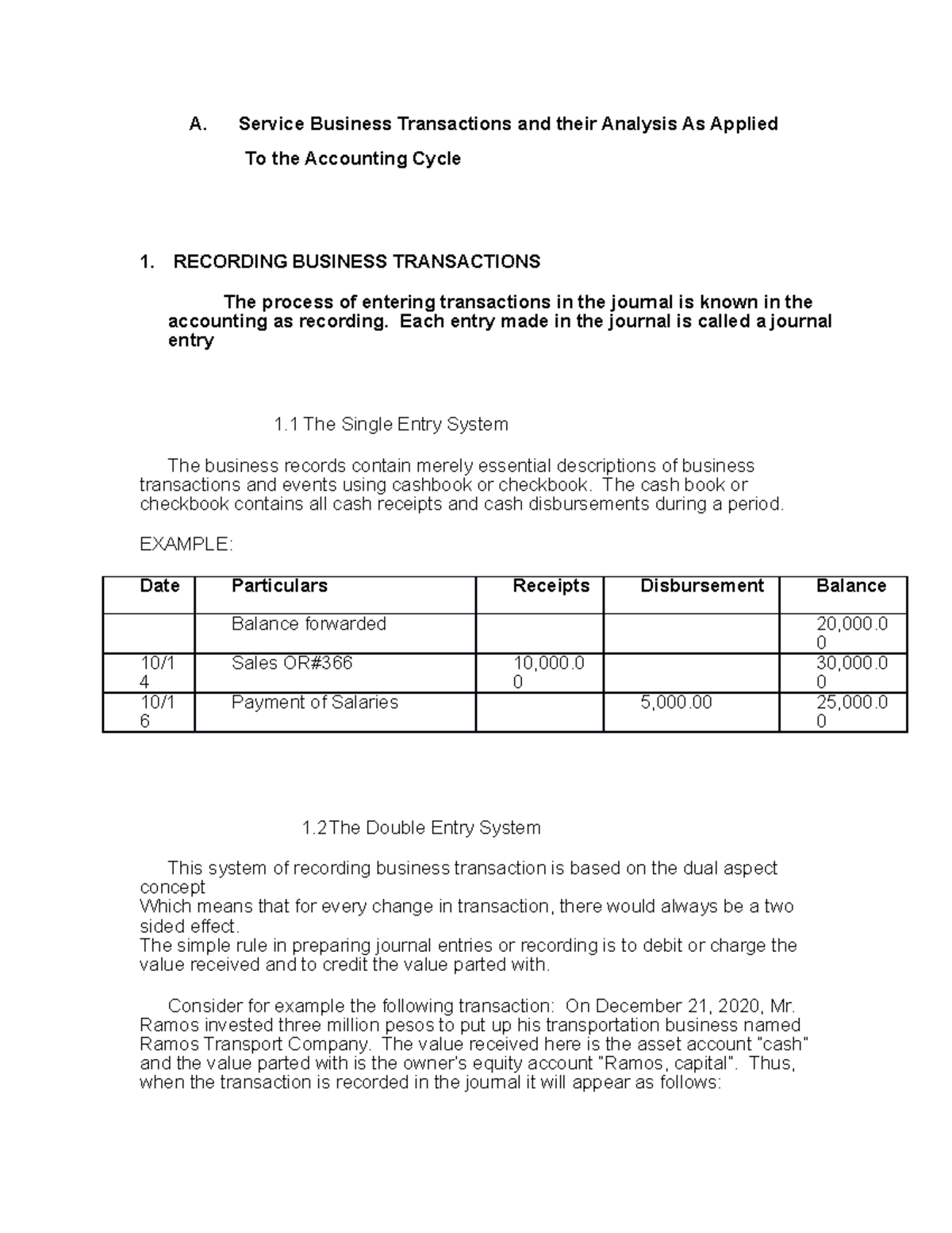 Accounting 101: Service Business Transactions Analysis & Journaling ...