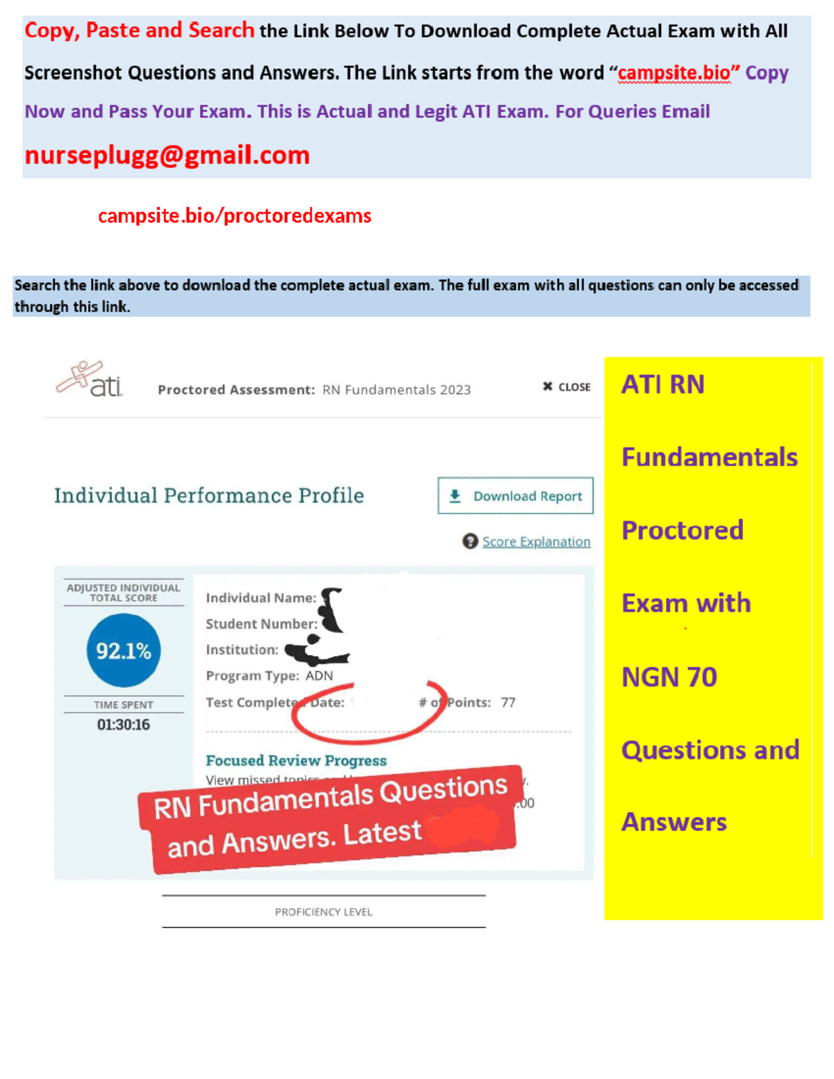 ATI RN Fundamentals 2023-2026 Proctored Exam with NGN: 70 Qs & Answers ...