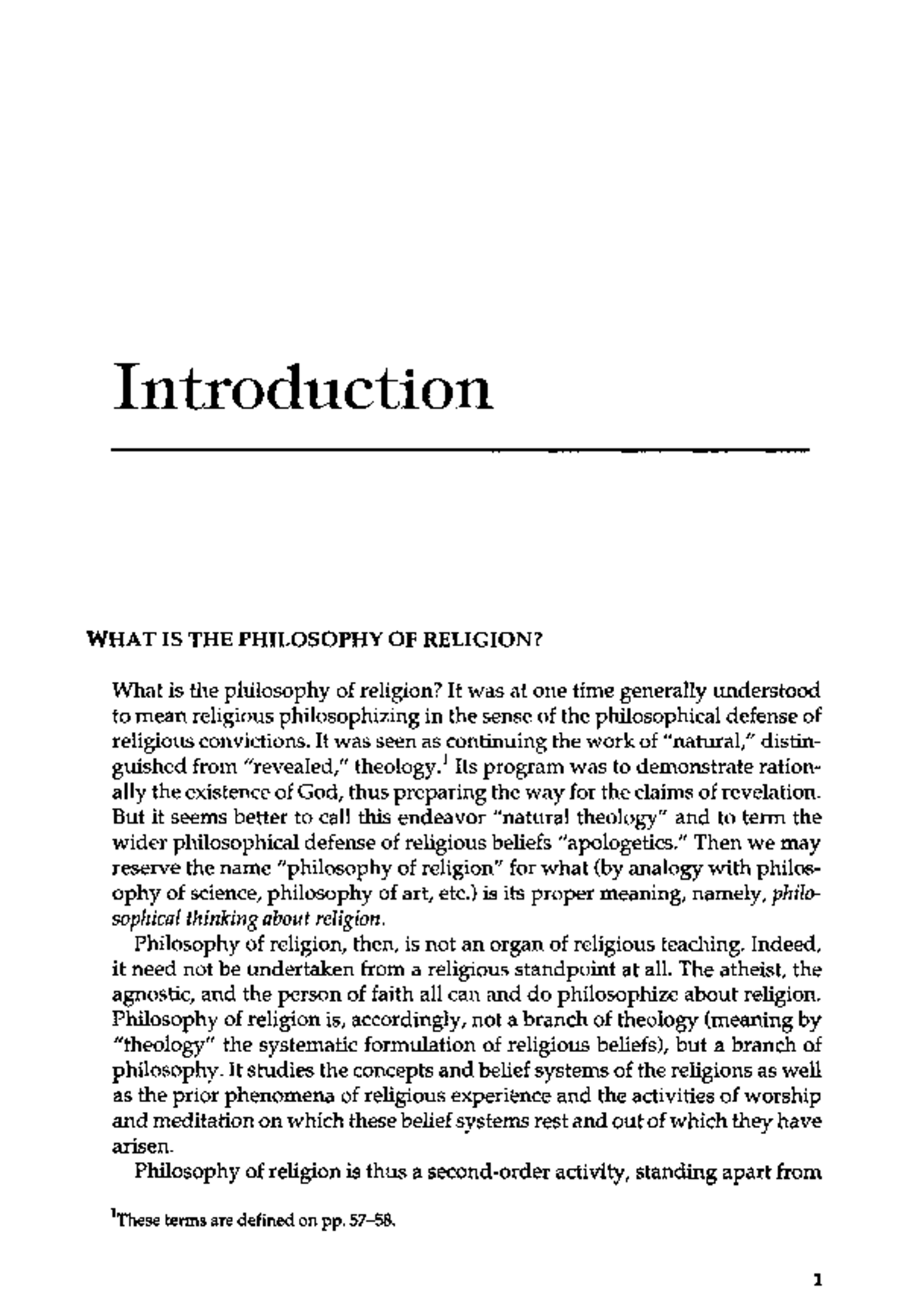 Philosophy of Religion: An Introduction (Course Code: John Hick Unit 1 ...