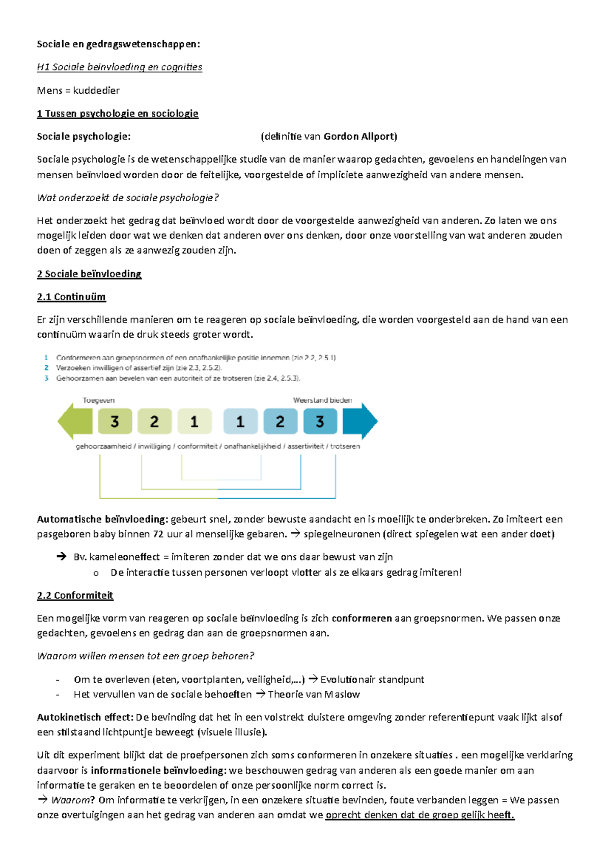H1 Sociale Beïnvloeding en Cognitie: Hoofdstuk 1 Inzicht en Analyse ...