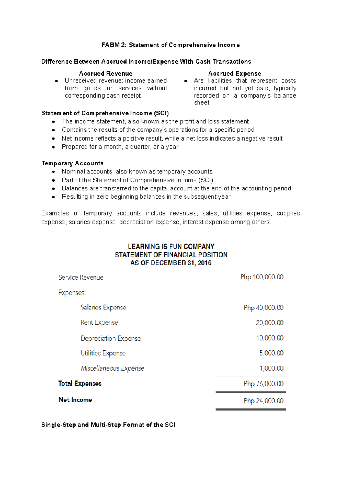 FABM 2: Comprehensive Income Statement Analysis and Key Components ...