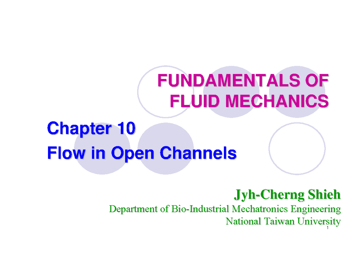 Fluid 10 - Lecture notes 10 - FUNDAMENTALS OF FUNDAMENTALS OF FLUID ...