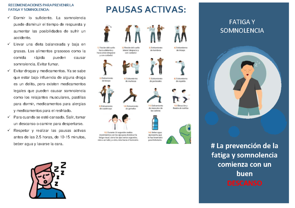 Recomendaciones para prevenir la fatiga y somnolencia en el trabajo ...
