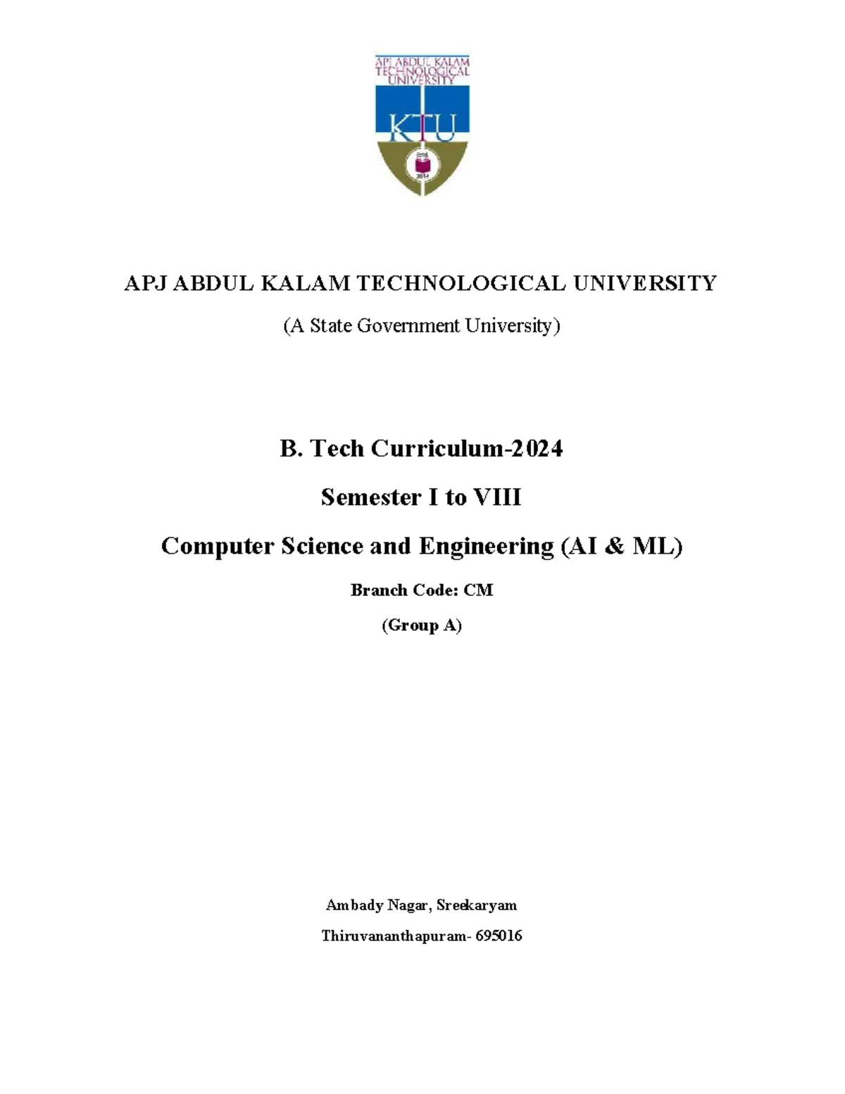 APJ AKTU B. Tech CSE (AI ML) Curriculum Syllabus 2024 - Studocu