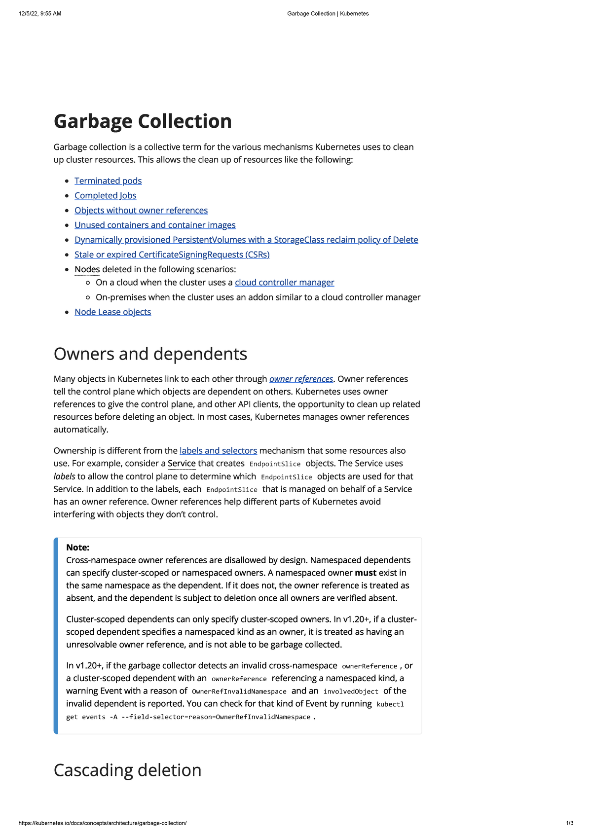 Kubernetes Garbage Collection Overview for Resource Management - Studocu