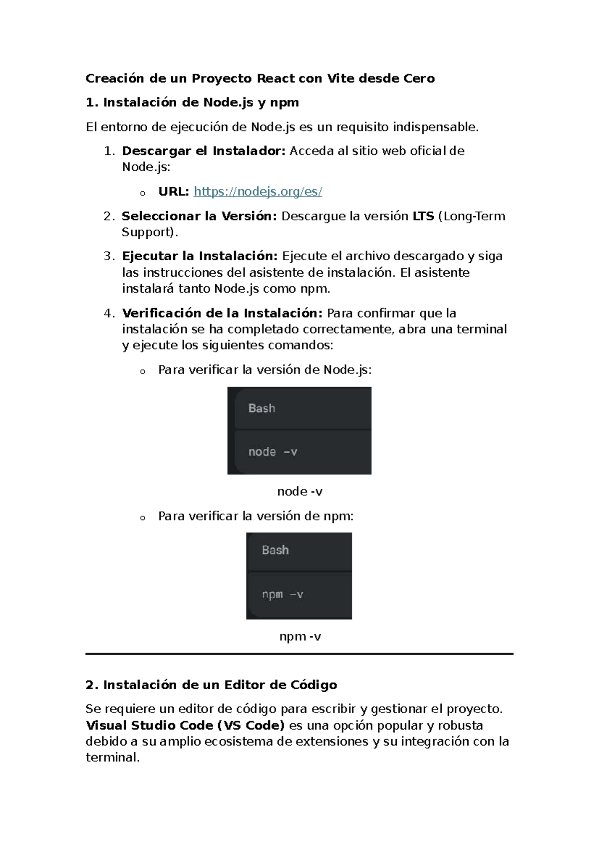 Creación de Proyecto React con Vite desde Cero - PC3 - Studocu