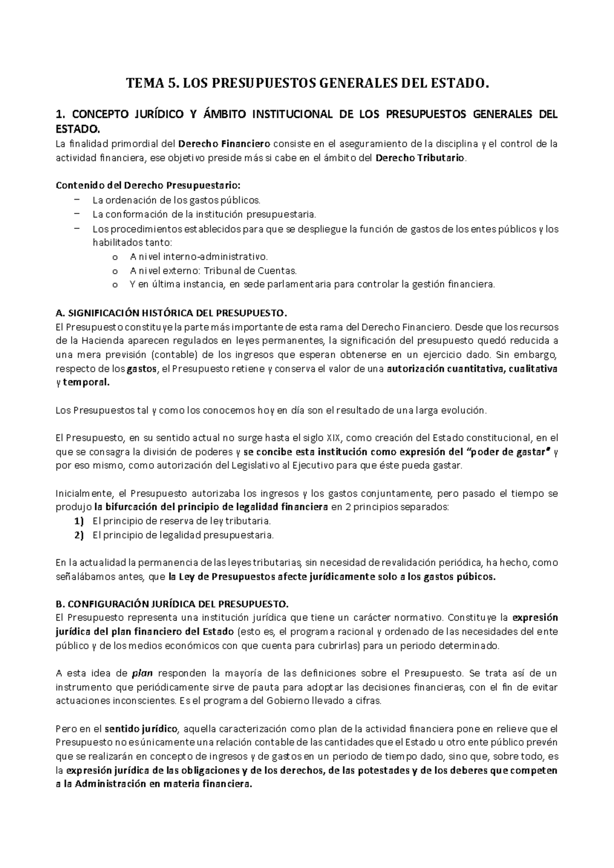 TEMA 5: Análisis de los Presupuestos Generales del Estado - Studocu