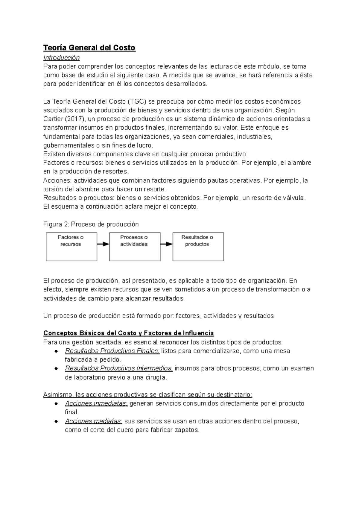 Teoría General del Costo y Contabilidad de Costos - Introducción - Studocu
