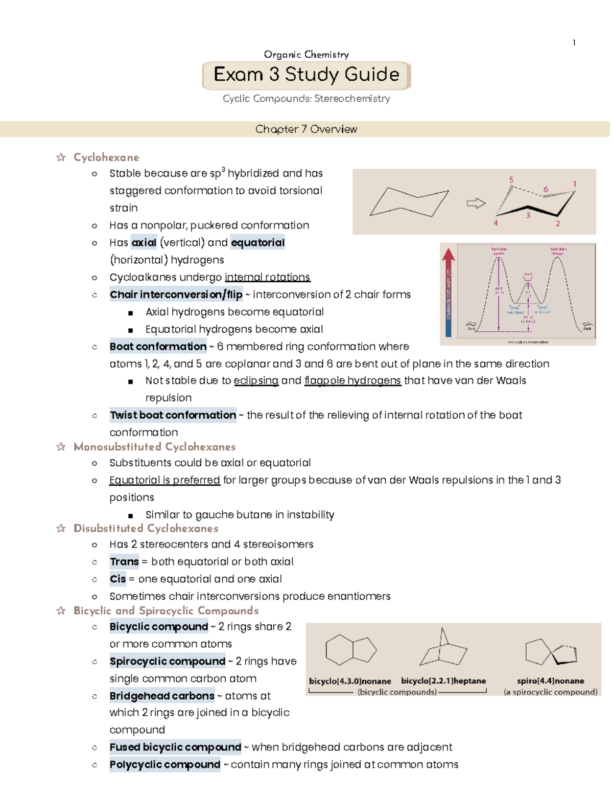 Exam 3 Study Guide for Chem 2443: Organic Chemistry Stereochemistry ...