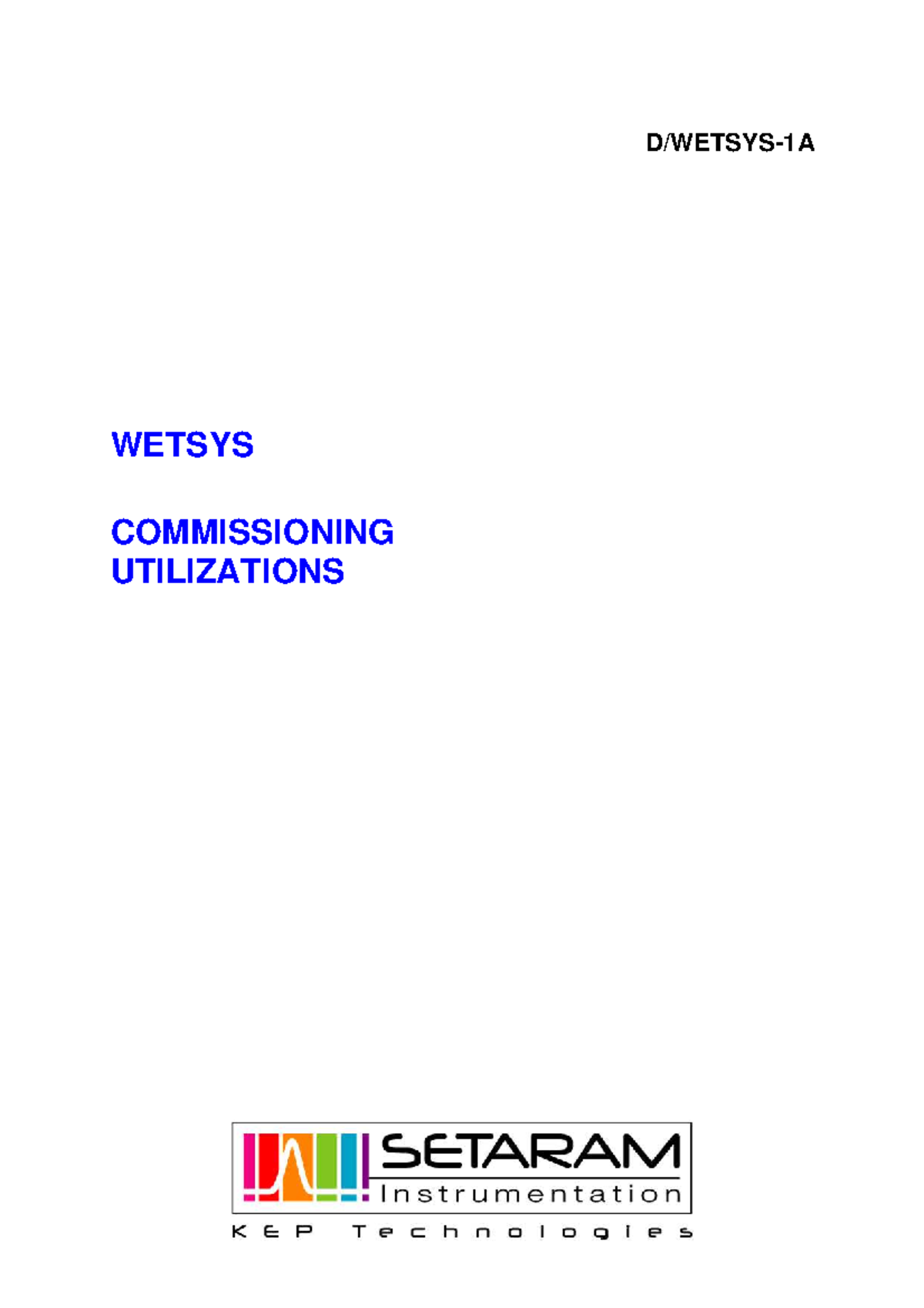 WETSYS Commissioning Utilizations Guide (WETSYS-1A) - Studocu