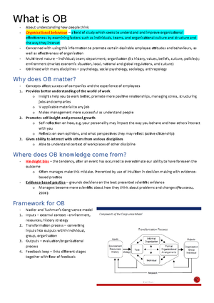 Chapter 1 - Organisational Behaviour - What is Organisational Behaviour ...