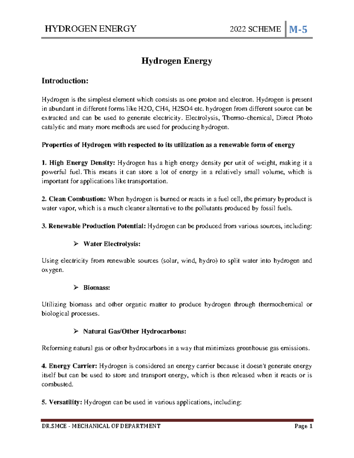 HYD 2022: Comprehensive Overview of Hydrogen Energy and Production ...