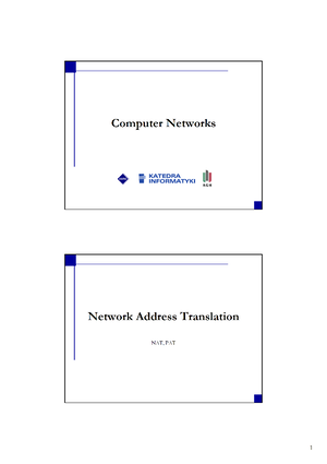 Computer Networks L04: Network Layer & IP Protocols (IPv4, IPv6) - Studocu