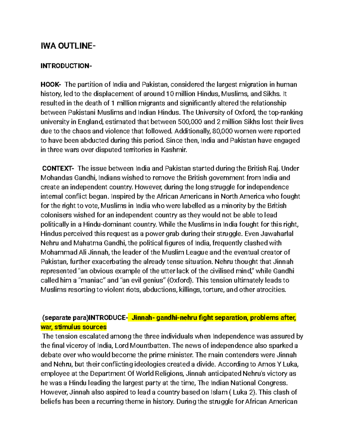 IWA Outline: Education Propaganda and Its Impact on India-Pakistan ...